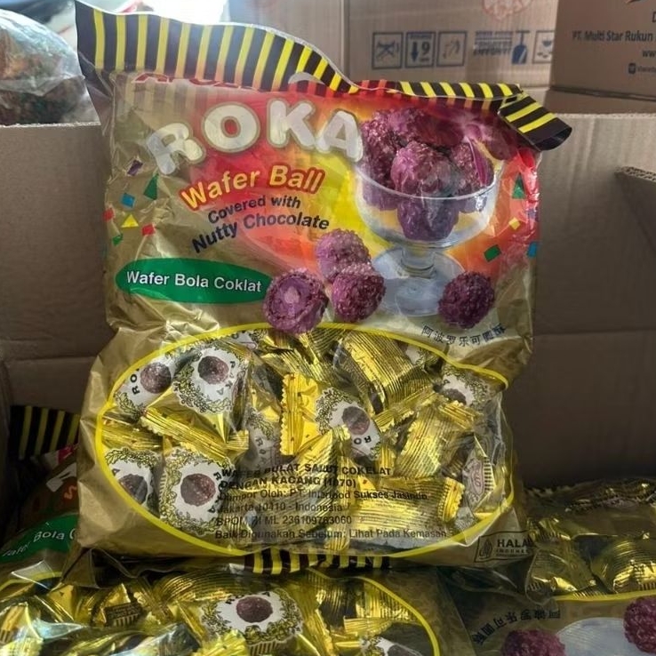 

Roka ball cokelat isi 50pcs