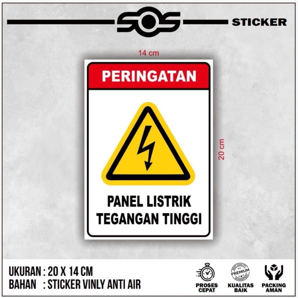 

STICKER SIGN / STICKER TANDA KESELAMATAN K3, STICKER LABEL PANEL LISTRIK TEGANGAN TINGGI.