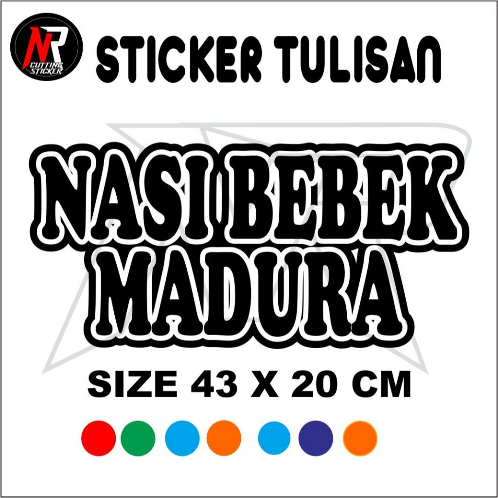 

stickekr tulisan nasi bebek madura sticker tulisan untuk nama jualan di gerobak roda