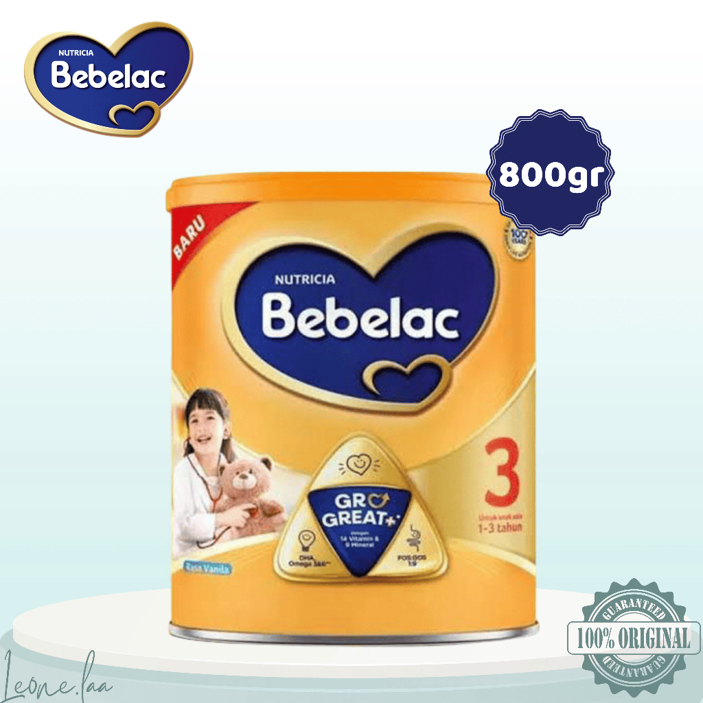 

Bebelac 3 Vanila GroGreat+ 800gr - Susu Pertumbuhan Anak Usia 1-3 Tahun