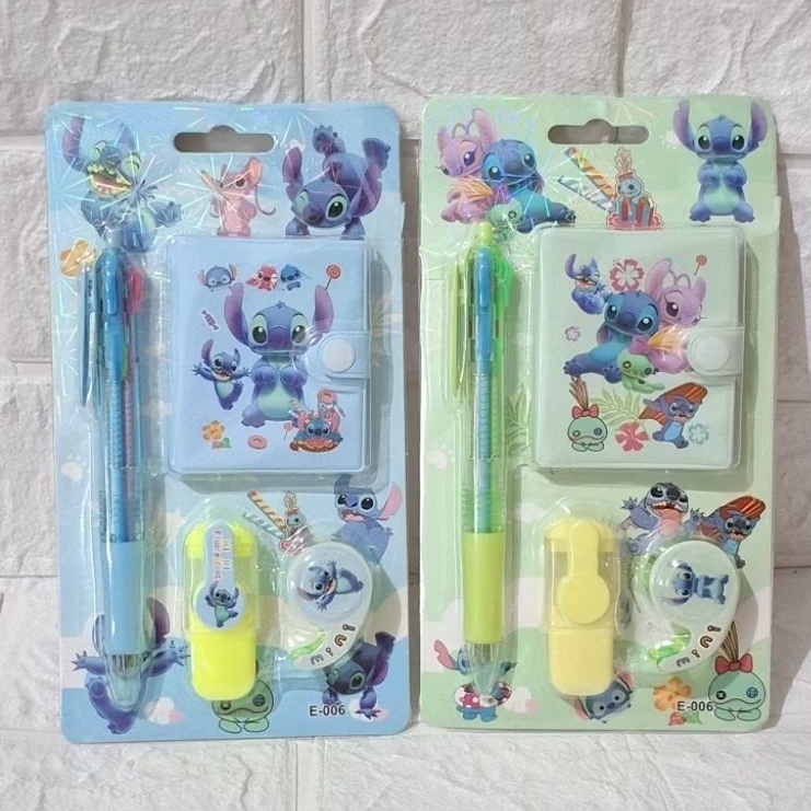 

set alat tulis stitch angel scrump atk alat tulis kantor buku pena sekolah kuliah anak
