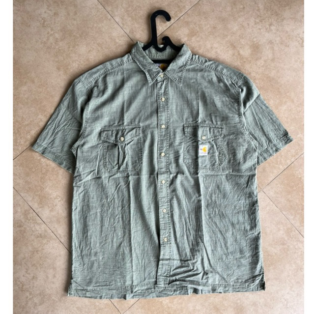 KEMEJA CARHARTT GREEN ARMY SECOND