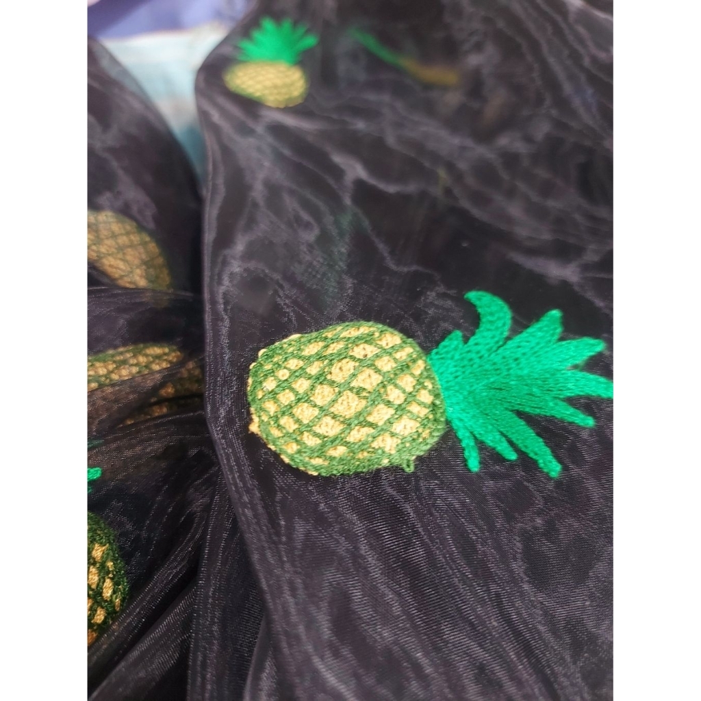 kain organza motif buah -kain organza kaca -kain organza premium - kain organza butik - kain organza