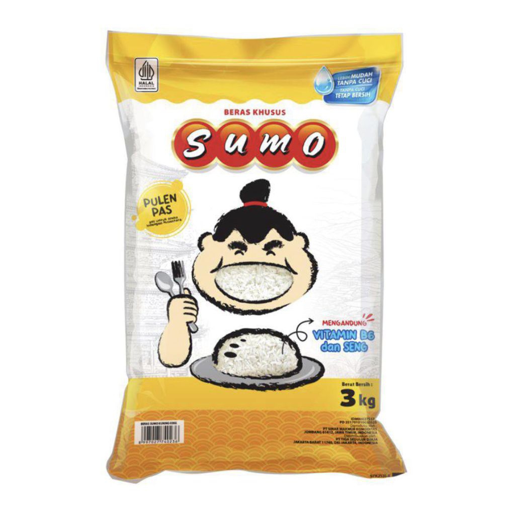 

beras sumo 3kg kemasan kuning