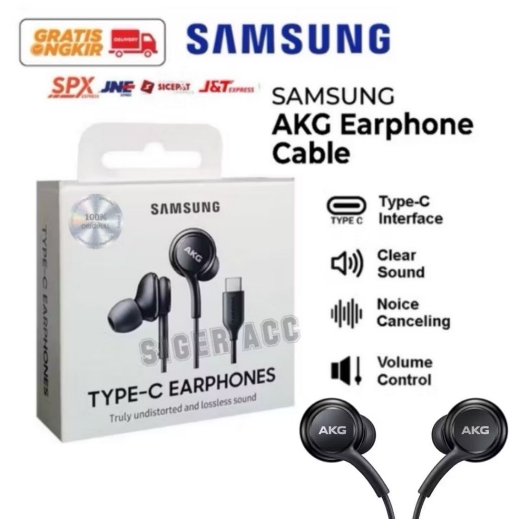 Headset Akg Samsung S22 5G Original Type C Earphone Kabel Handsfree Pure Bas