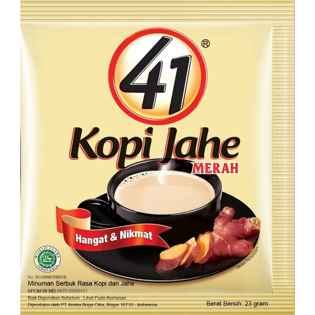 

KOPI JAHE PLUS 41 HANGAT & NIKMAT ISI 10 SACHET