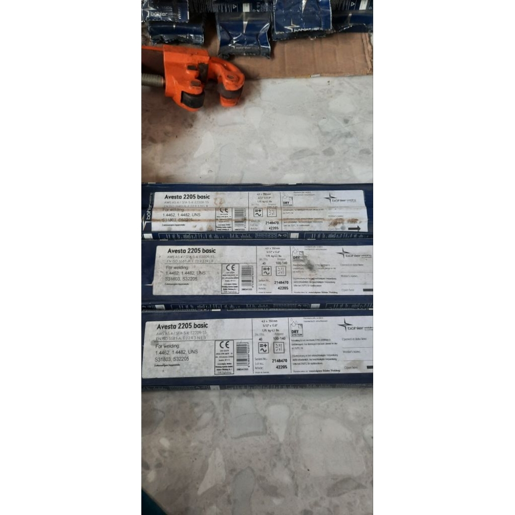Kawat Las Avesta-2205 bohler welding AWS E2209-15 Size.4.0MM Harga 1Kg