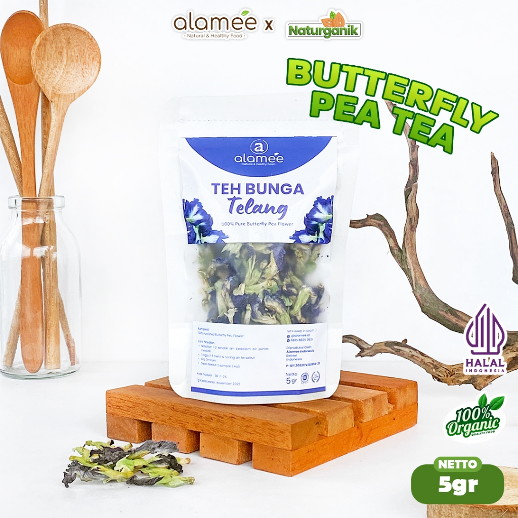 

ALAMEE Butterfly Pea Tea Teh Bunga Telang Kering Organik Herbal Dried Flower 5gr Premium Naturganik