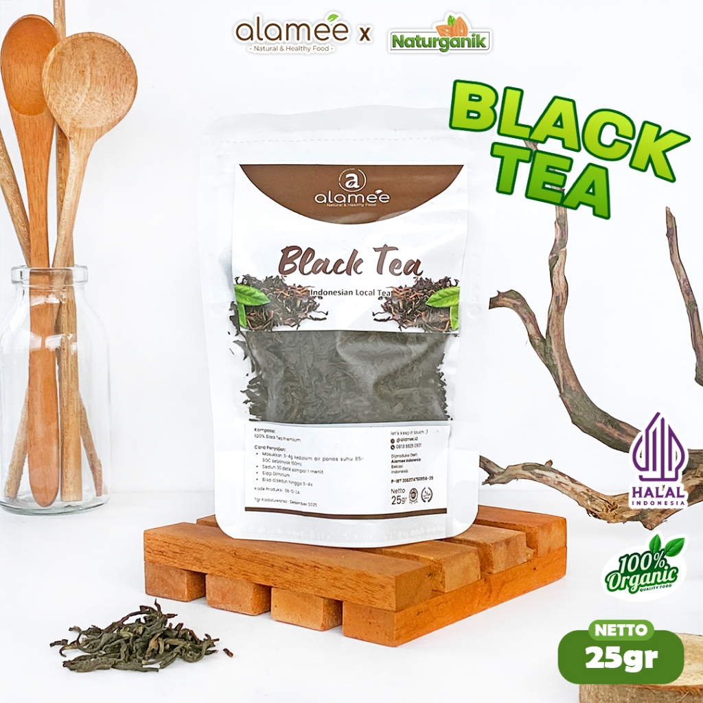 

ALAMEE Black Tea Teh Hitam Organic Kering Dried 25gr Premium Naturganik