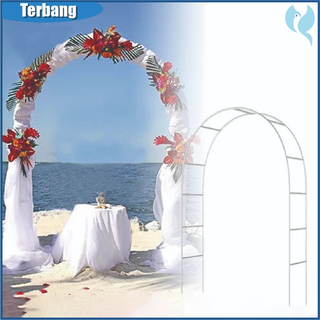 Pergola Besi Dekorasi 2leyer Besi Lengkung Dekorasi 2,4m X 1,4m Gapura Pintu Masuk Dekorasi