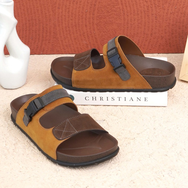 SARA SARA YUK - BRODY TIGER Sandal Pria Slop Casual Model Birken Size 38 - 43 Sendal Laki Dewasa Sel