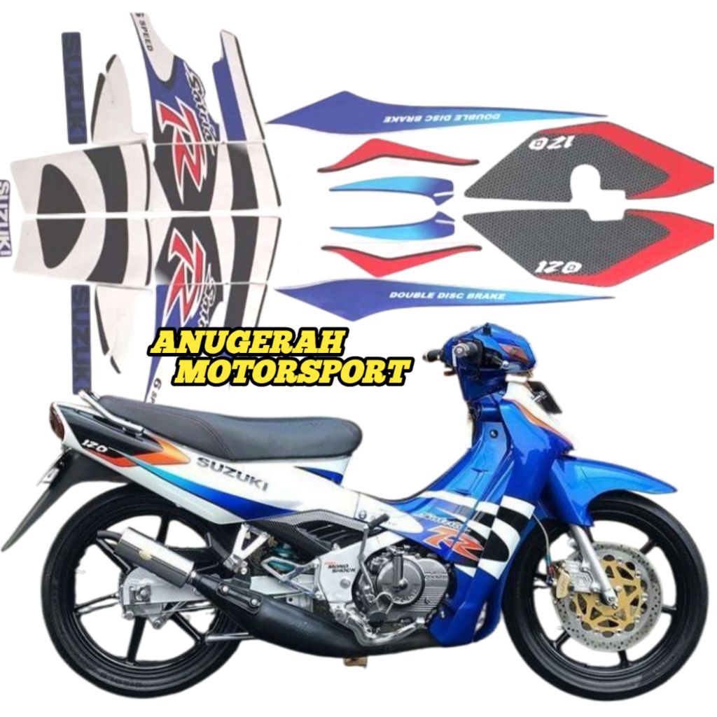 striping / sticker lis Satria R lumba biru putih