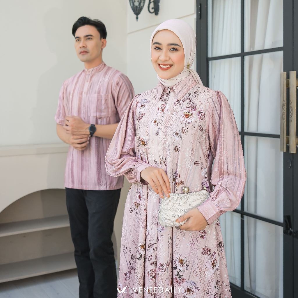 Ventedaily - Niara Couple Baju Couple Gamis Kemeja Suami Istri Couple Lebaran Kondangan 2025