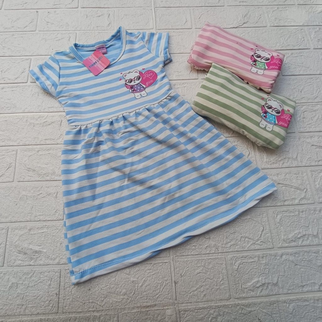 Timmy Girl Grosir dress anak perempuan bahan babyterry minimal 3pcs