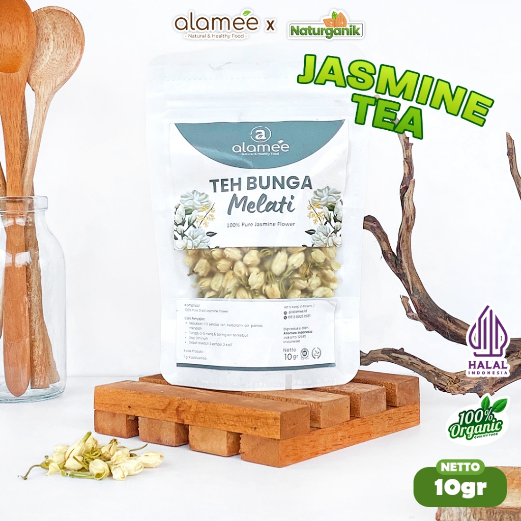 

ALAMEE Teh Melati Jasmine Flower Tea Bunga Organik Jasmin Herbal Kering Dried 10gr Naturganik