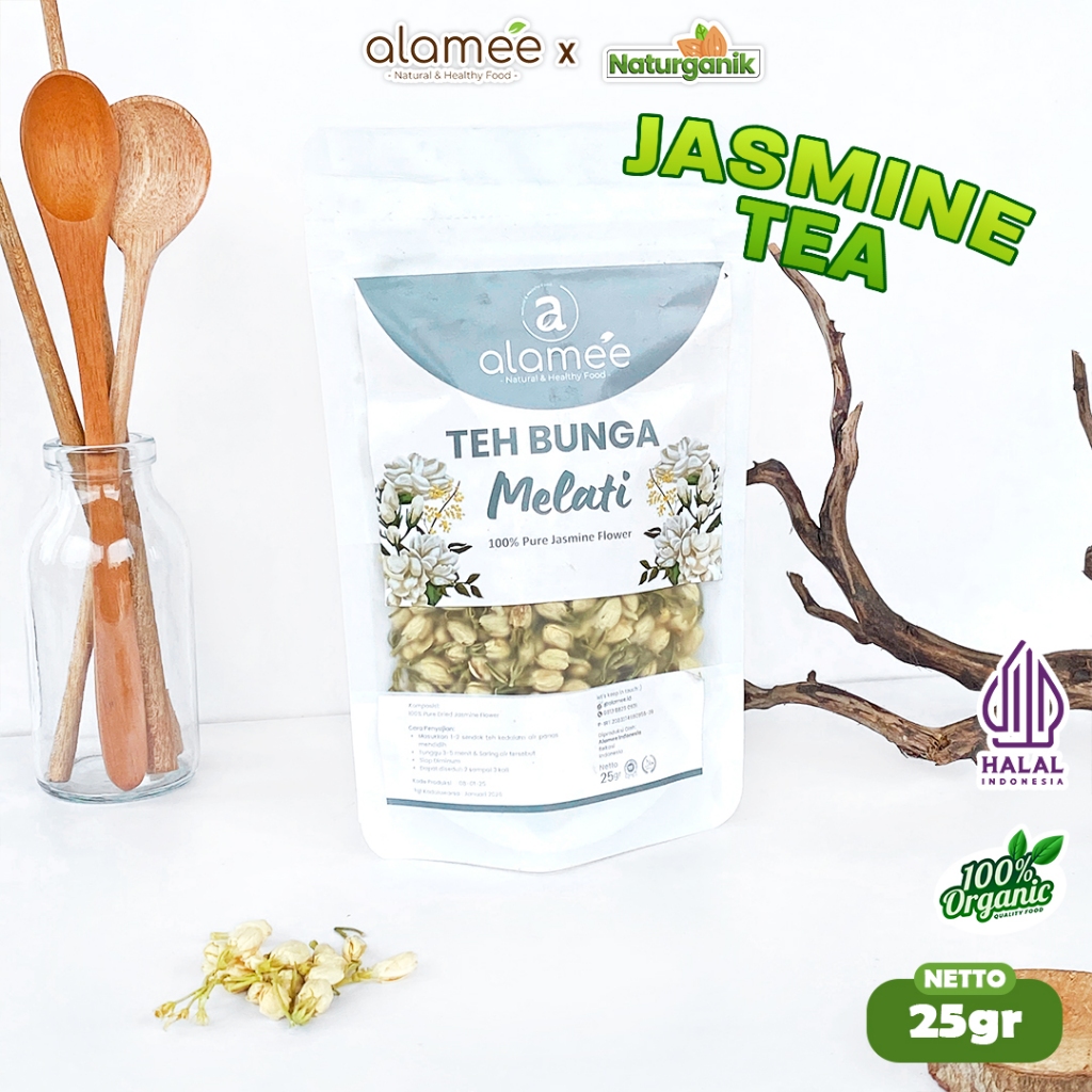 

ALAMEE Teh Jasmine Bunga Melati Dried Flower Tea Organik Jasmin Herbal Kering 25gr Naturganik