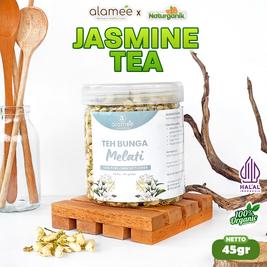 

ALAMEE Teh Bunga Jasmine Tea Flower Melati Organik Jasmin Herbal Kering Dried Premium Naturganik