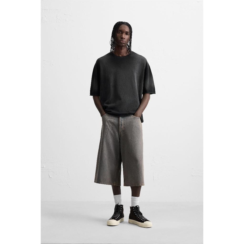 ZARA KAUS RAJUTAN MOTIF SPRAY Kaus relaxed fit rajutan kain pintalan benang katun