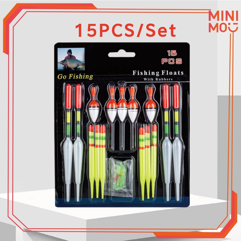 15PCS/Set Pelampung Kumbul Pancing Luminous Anti Badai Bersinar Dimalam Hari Pelampung Kumbul Pancin