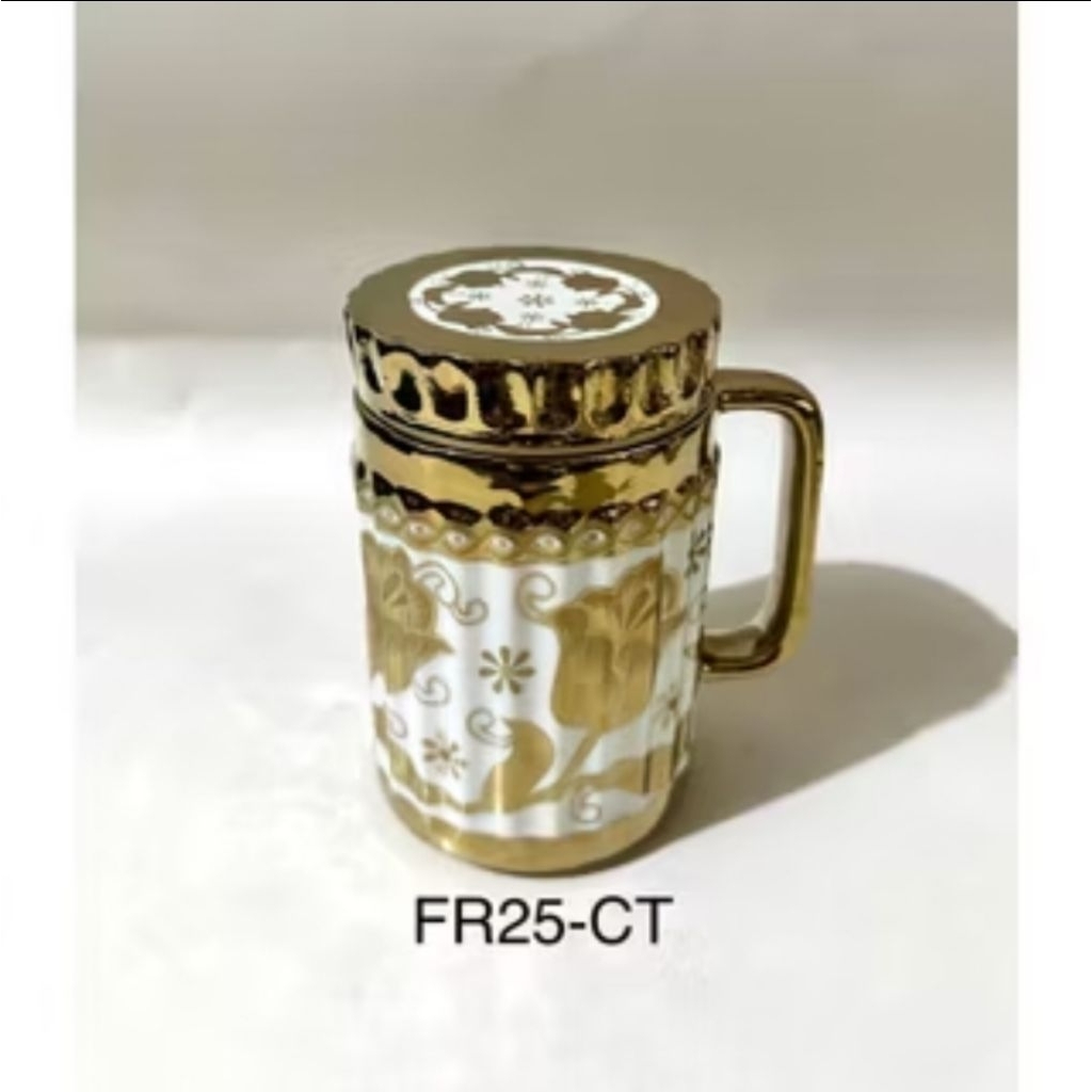 Mug teh Fiori keramik dengan tutup
