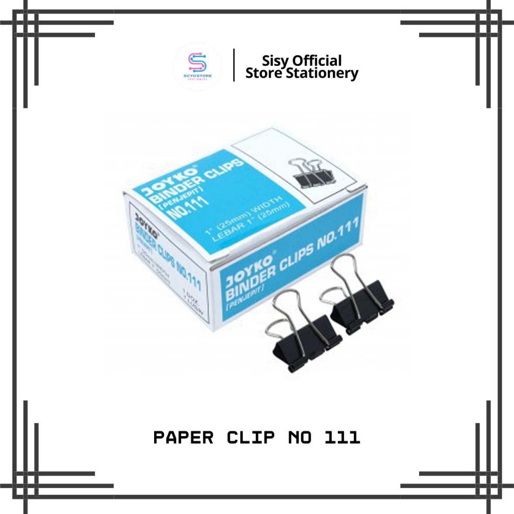 

Binder Clip 111 Joyko - Clips Klip Penjepit Kertas Hitam Joyko