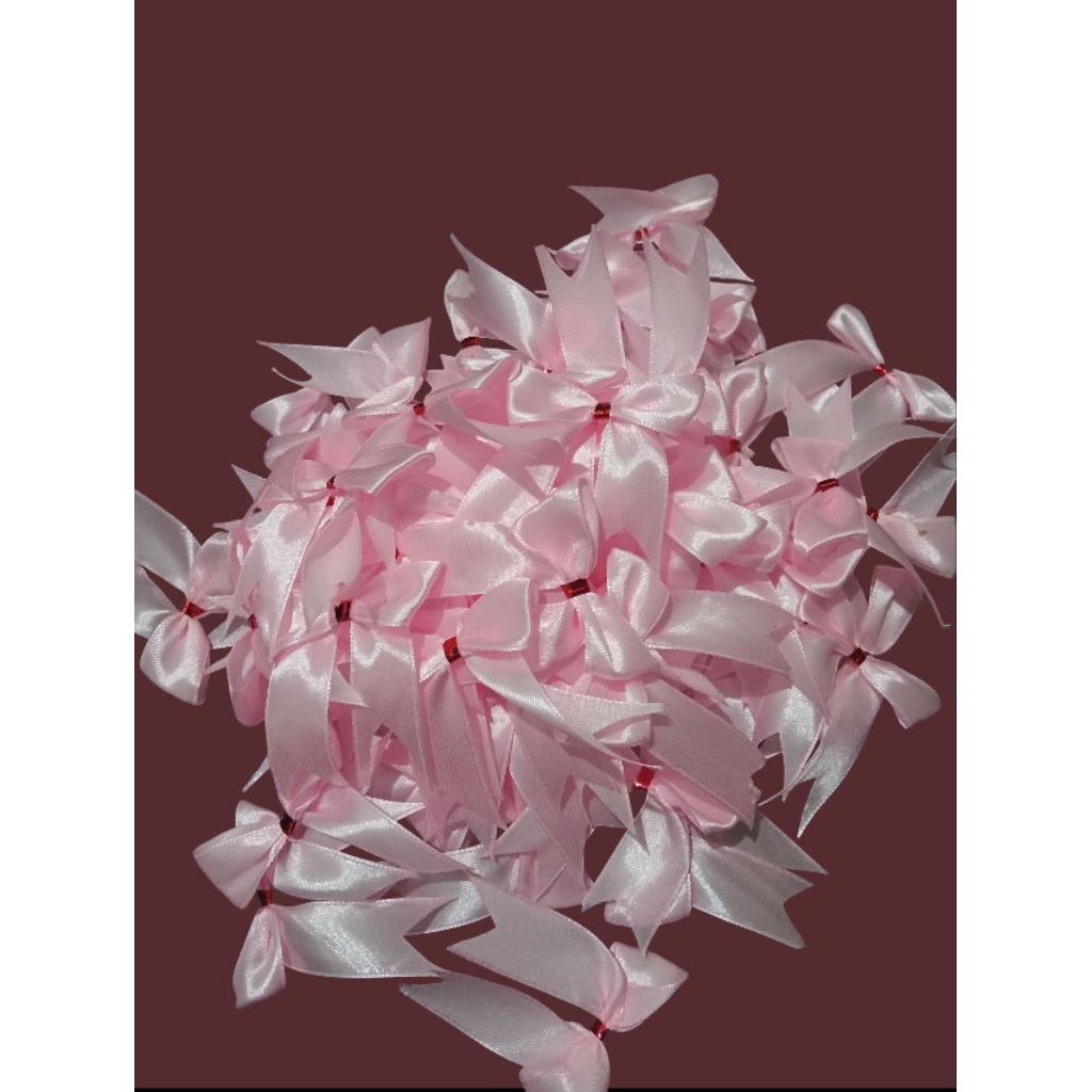 

Pita satin soft pink Souvenir pernikahan / Hampers siap pakai 100 pcs murah