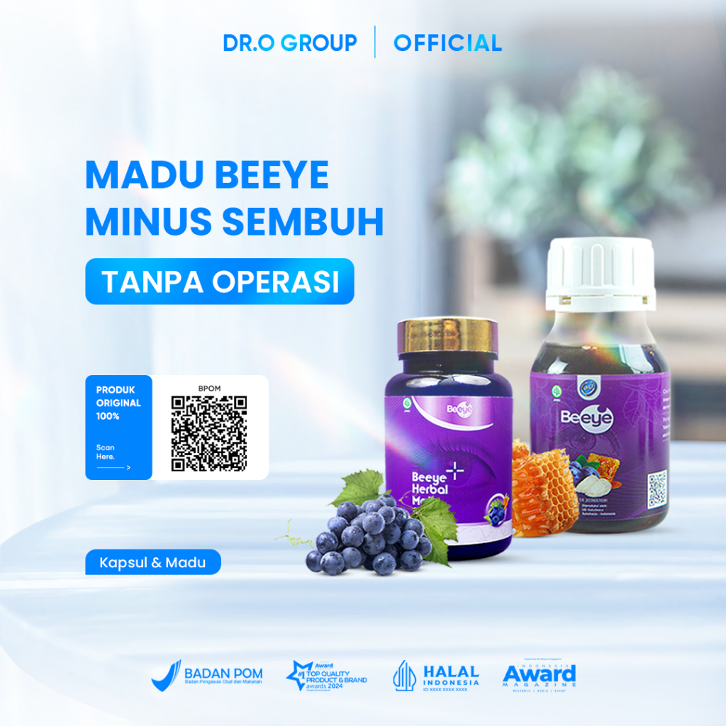 Madu Beeye & Kapsul Beeye (1 Madu + 1 Beeye Kapsul) - Beeye Asli Suplemen Mata Minus Plus Katarak