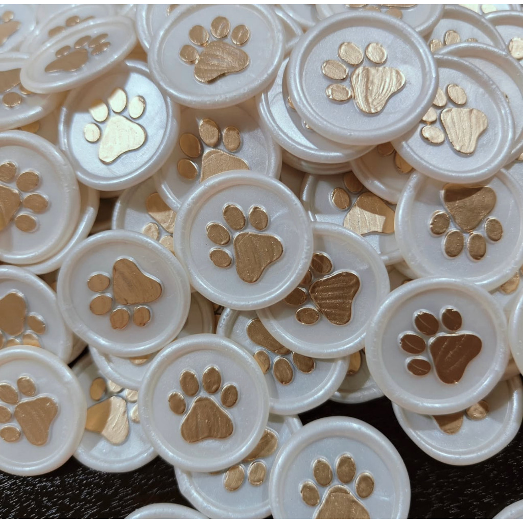 

(WGI) PAW (Pearl Gold Ink) - 1 Pcs Wax Seal Coin Instan Siap Pakai HS21 / Segel undangan wax seal DIY / Hampers / Souvenir / Hadiah / Hiasan / art & Craft / candle wax seal coin langsung tempel sudah include double tape