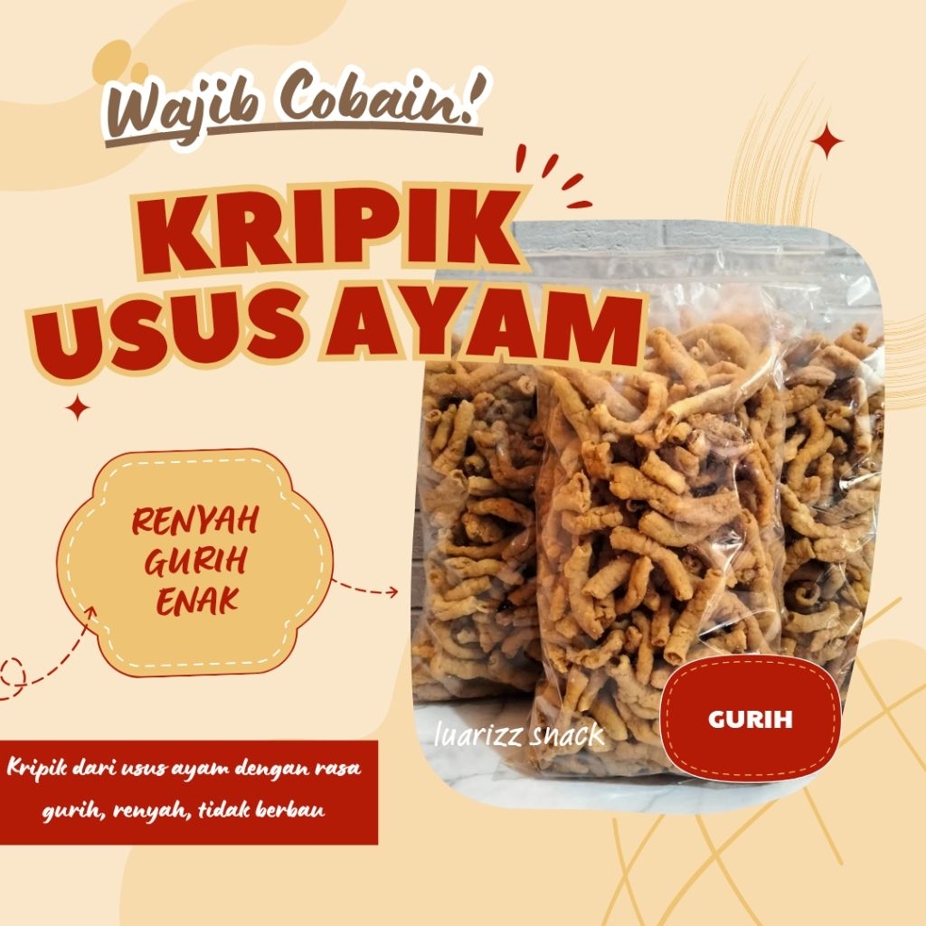 

250 gr Kripik Usus Crispy Gurih/Ori / Pedas / Balado Kiloan