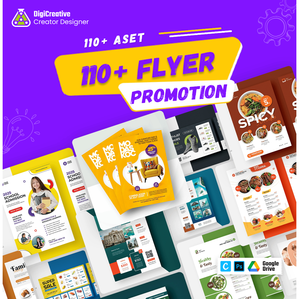 110+ Flyer Template Untuk Kebutuhan Promosi Menu Makanan Restoran Coffee Shop dll