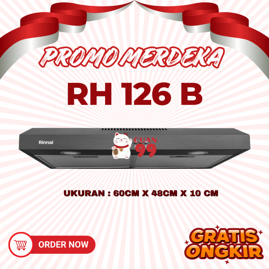 Cooker Hood / Penghisap Asap Rinnai RH -126B ORIGINAL GARANSI RESMI (PROMO HEBOH)