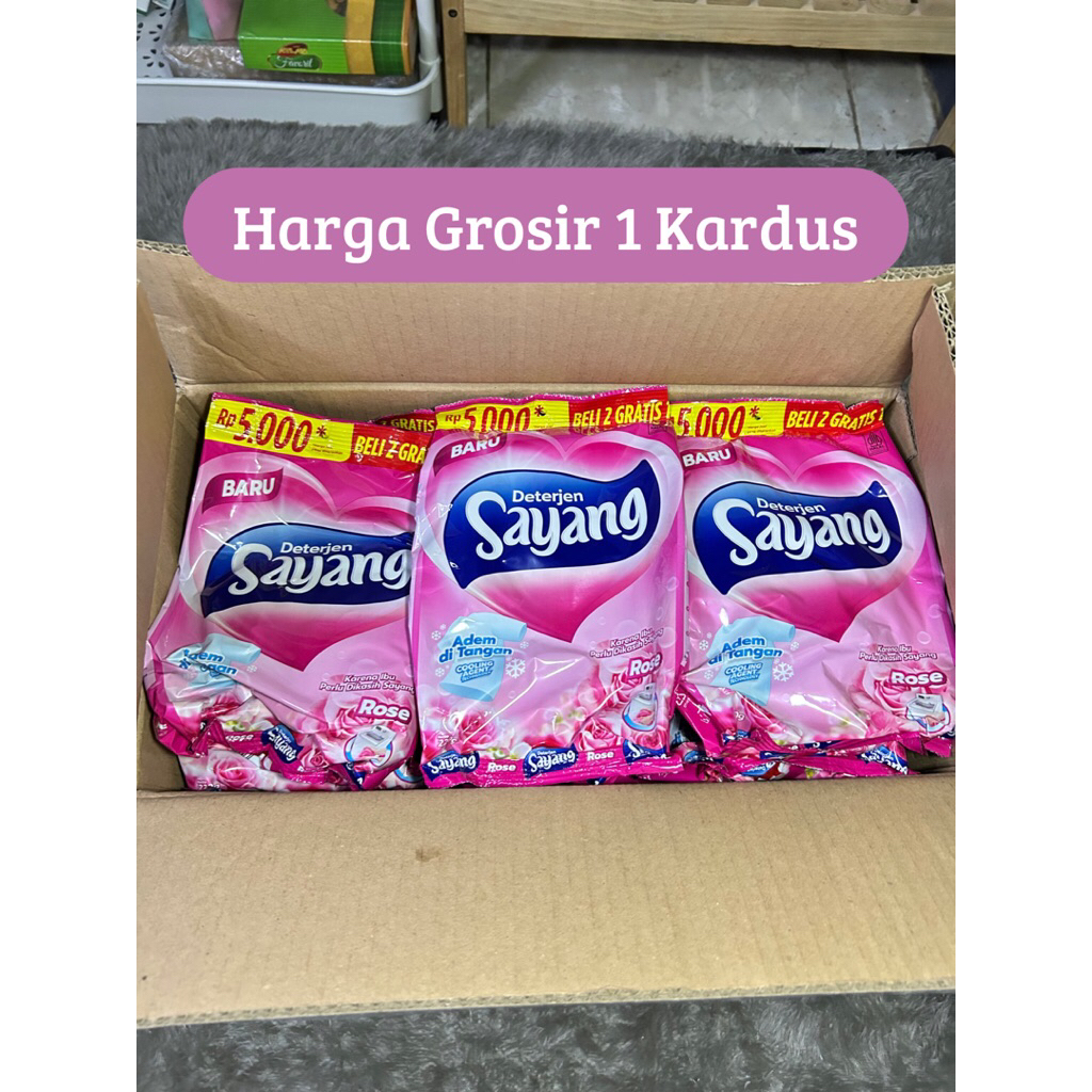 1 Kardus Sabun Cuci Baju Sayang/Sabun Deterjen Bubuk 220gram Paket Hemat Harga Grosir