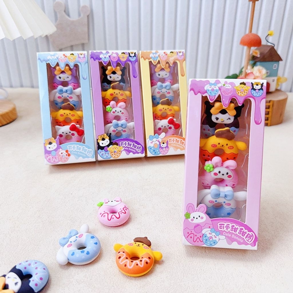 

Penghapus set sanrio mix kuromi pompompurin melody cinnamoroll