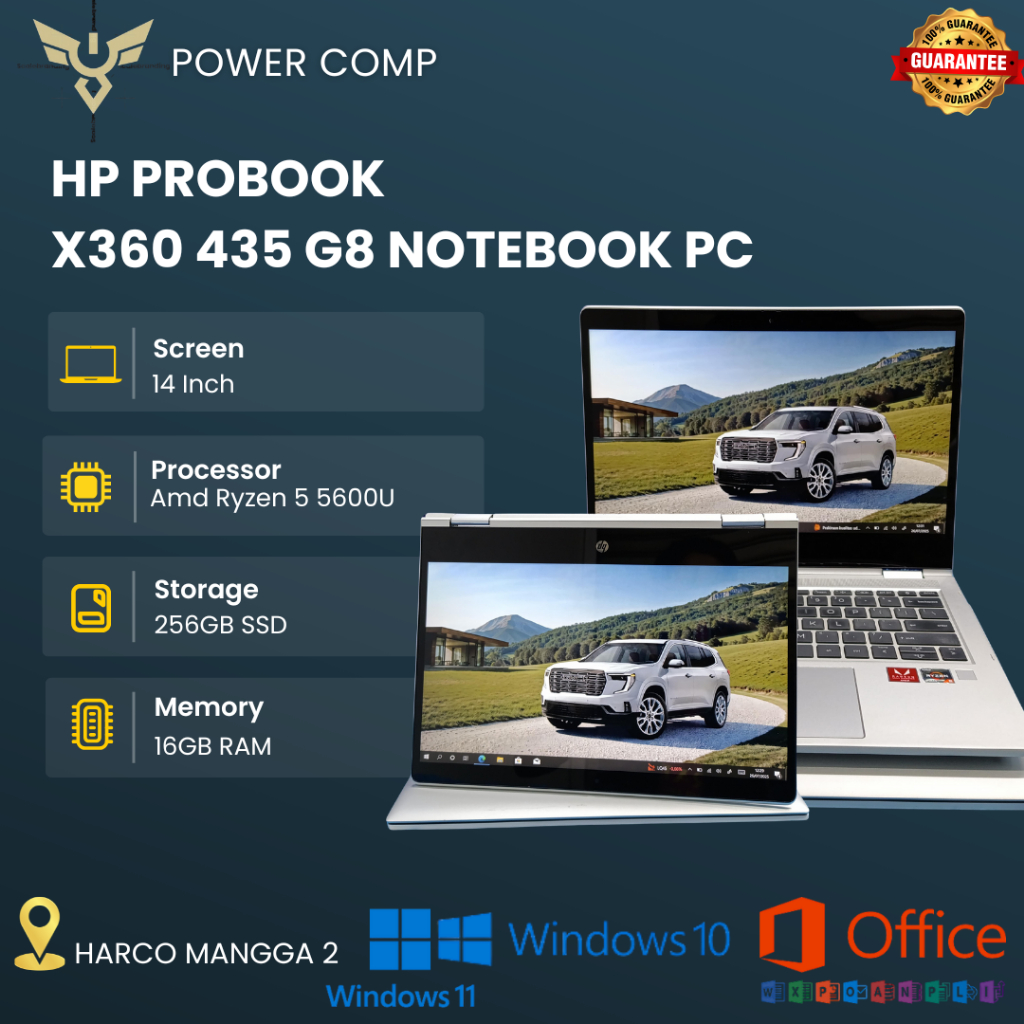 Laptop HP Probook X360 435 G8 Notebook PC | AMD Ryzen 7 | 16GB RAM |  512GB SSD | TOUCHSCREEN