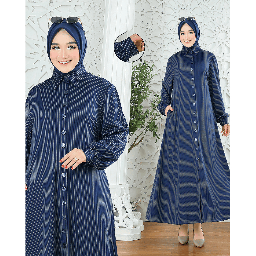 Gamila Gamis Dress Muslim Wanita (Muat LD 120-125cm) - Bahan Knit Premium, Wudhu Busui Ibu Menyusui 