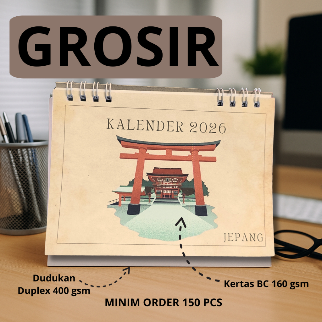 

(Free gift) GROSIR Kalender 2026, kalender 2025, kalender duduk estetik pasaran jawa termurah, bisa custom pakai foto sendiri, bentuk Landscape