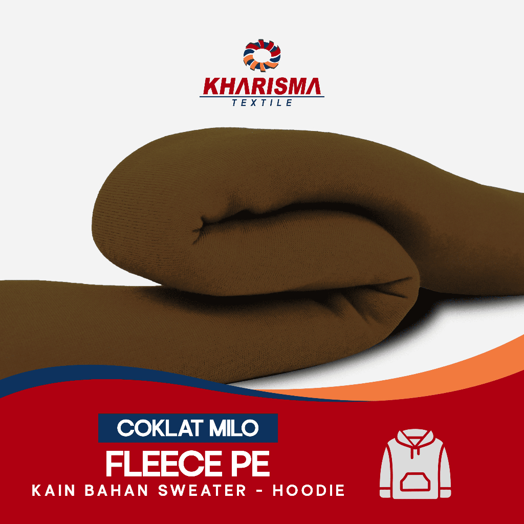 Bahan Jaket Sweater Kain Fleece PE Premium Coklat Milo Kharisma Textile