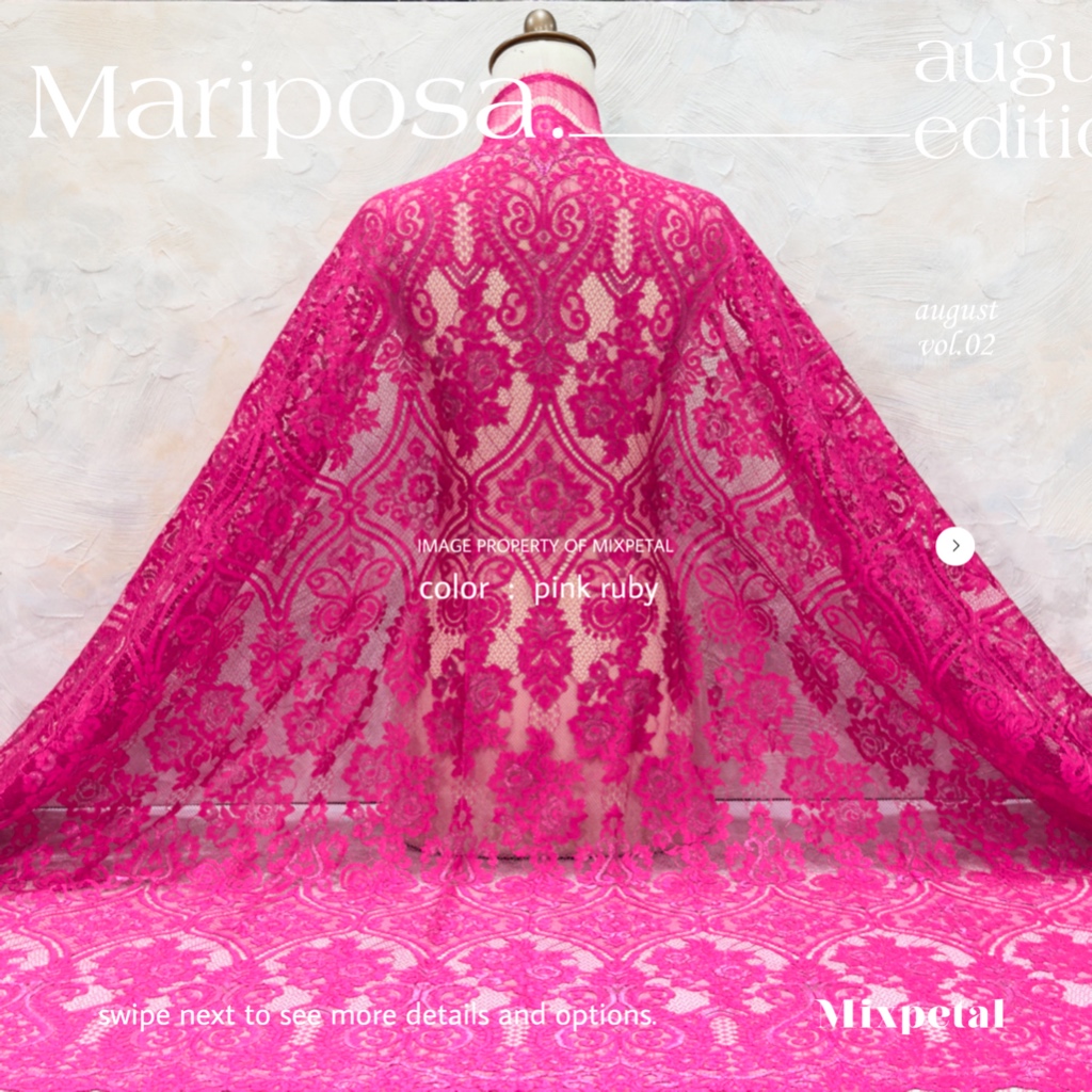 BAKAL KAIN KEBAYA BROKAT PREMIUM SEMI ITALY SHINNING METALIC MARIPOSA