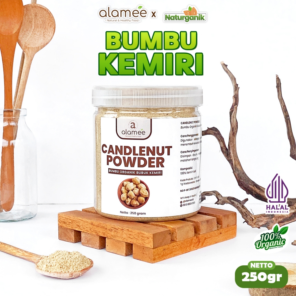 

ALAMEE Kemiri Bubuk Bumbu Dapur Organik Candlenut Powder Masak Murni Asli Seasoning Naturganik