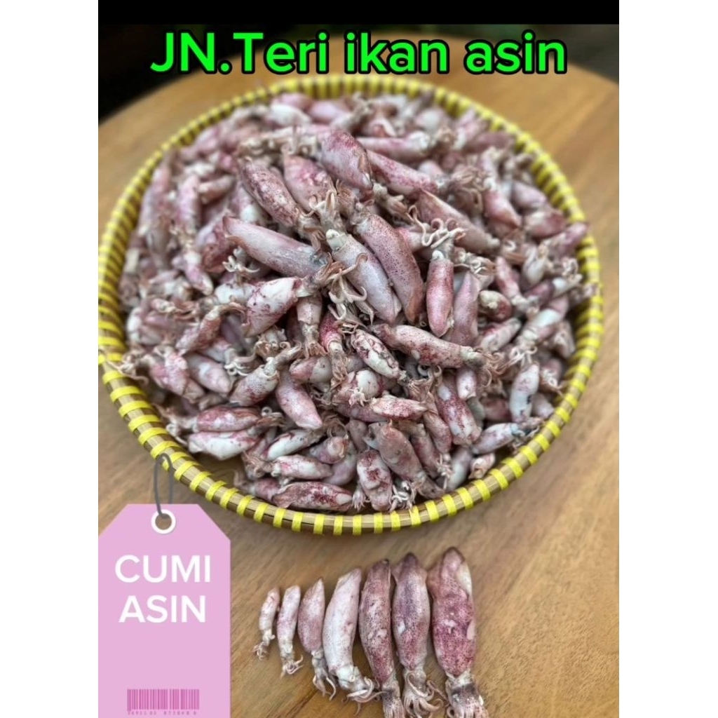 

JN Teri ikan asin CUMI ASIN REBUS 100gr BABY CUMI SOTONG SEGAR PREMIUM ikan asin
