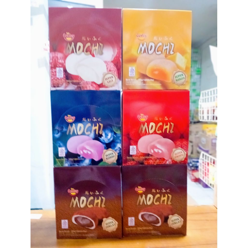 

Mochi Conley Super||1karton isi 6box (1box isi 12Pcs)||Mix 3Rasa