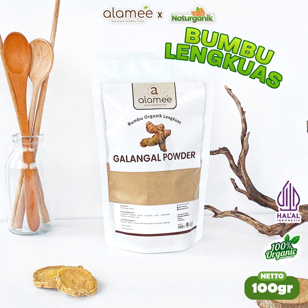

ALAMEE Lengkuas Bubuk Bumbu Dapur Organik Galangal Powder Murni Asli Seasoning 100 Gram Naturganik