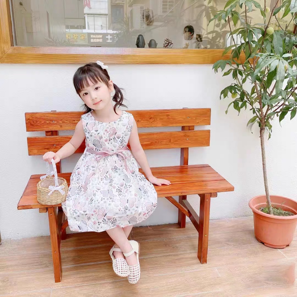 Dress Katun Anak Dress Dress Anak Perempuan Motif Kupu-kupu Dress Ulang Tahun Dress Gaya Korea Tanpa