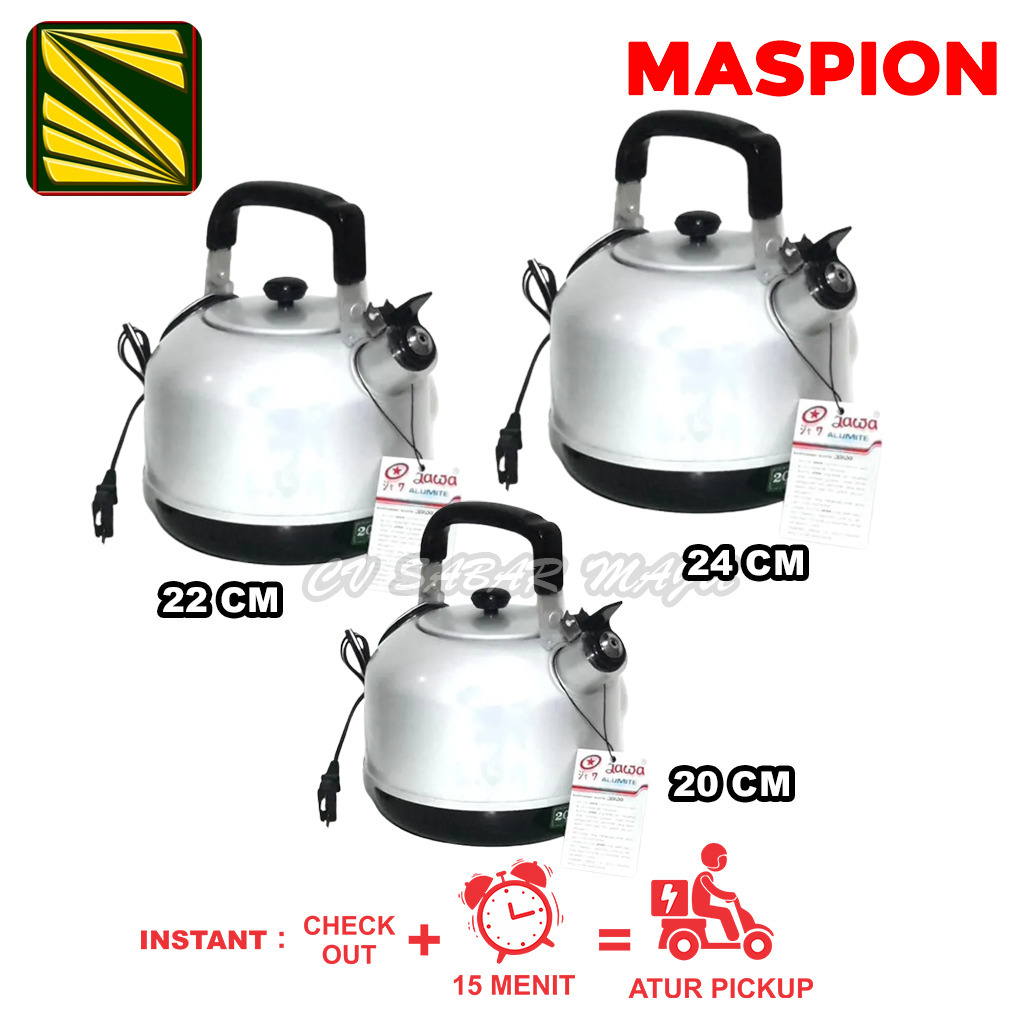 Teko Listrik Alumunium 20, 22, 24 CM Maspion