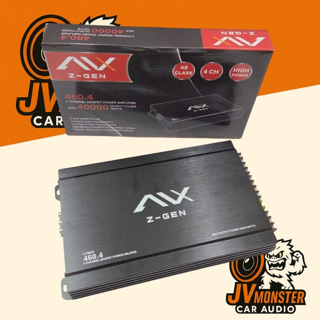 AVX Z-GEN 460.4 | Power AVX | Audio Mobil ORI | 4 Channel Max Power 40000Watts Amplifier Power