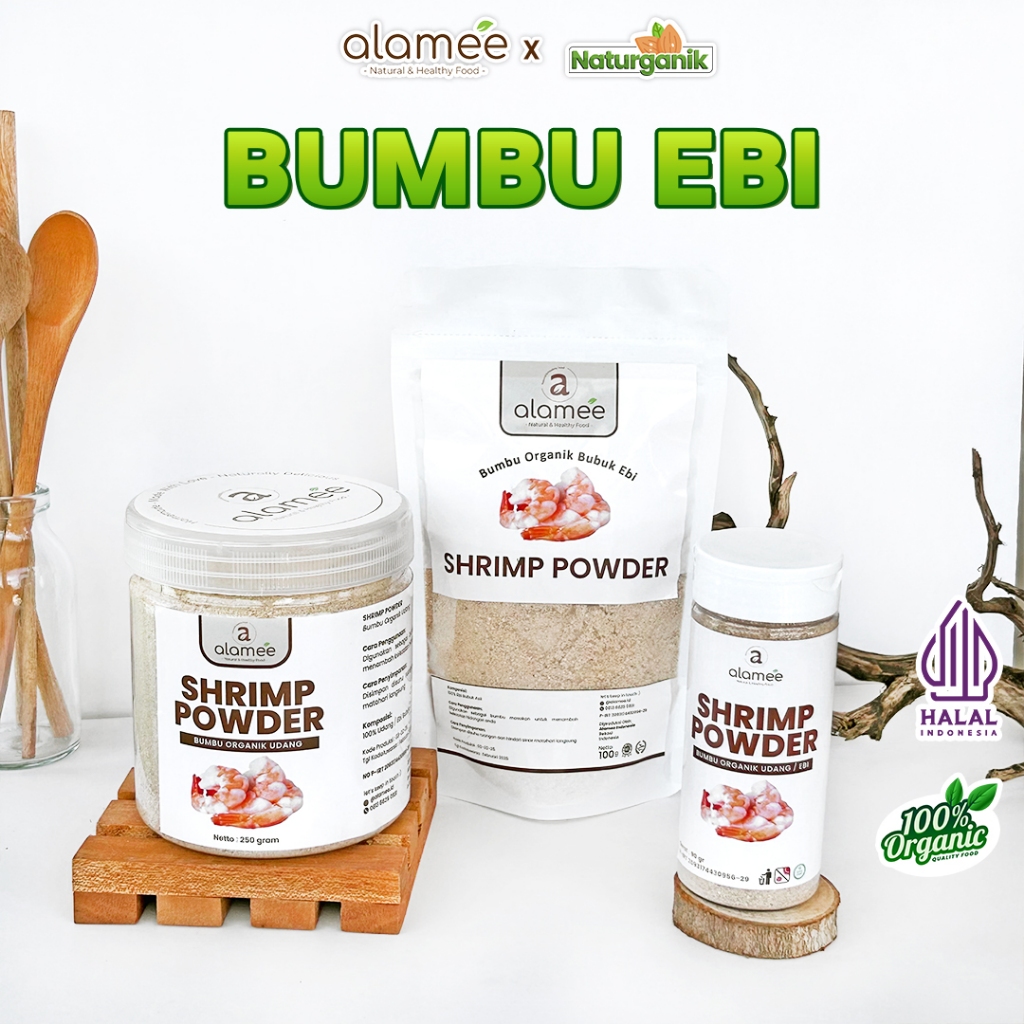

ALAMEE Ebi Bubuk Kering Halus Udang Bumbu Dapur Organik Shrimp Powder Spice Seasoning Naturganik