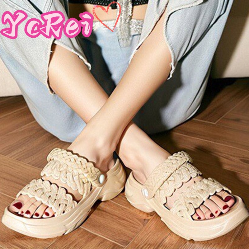 YcRei 2025 Sandal wanita. Sandal luar ruangan, sandal tinggi, sandal indoor dan outdoor