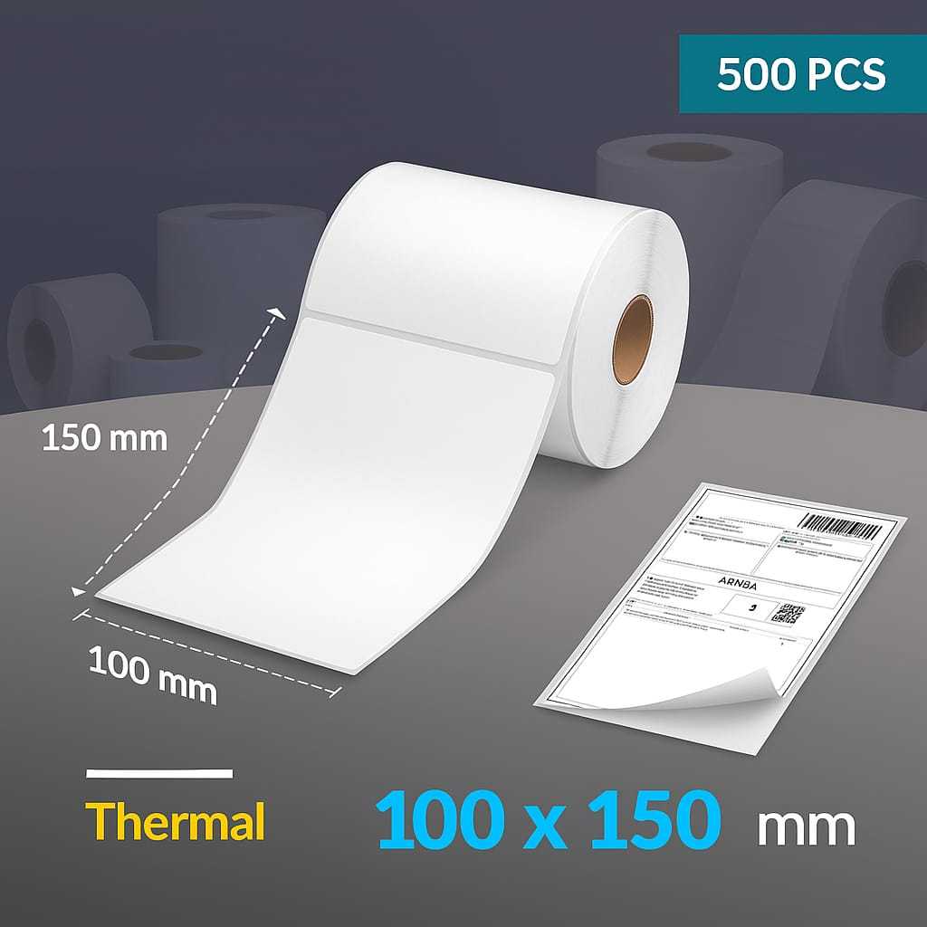 

Label Thermal 100mm x 150mm 500 pcs / Label Stiker Barcode Resi Waterproof