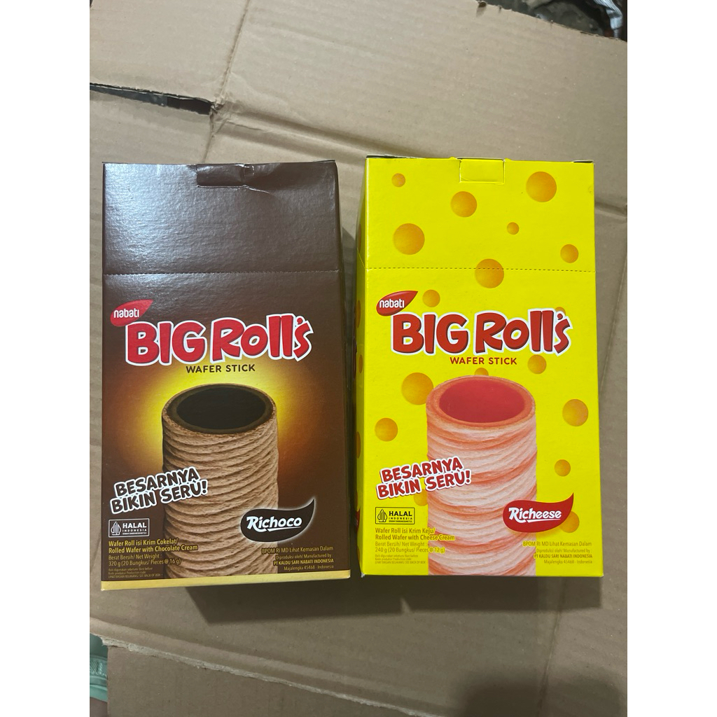 

Nabati Big Rolls Wafer Stik Keju dan Cokelat 20pcs (12gr)