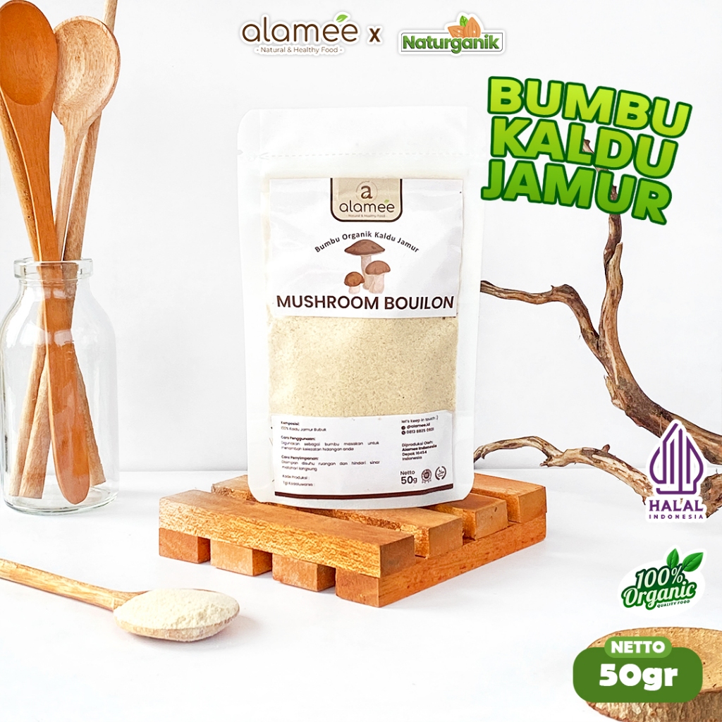 

ALAMEE Bumbu Kaldu Jamur Bubuk NON MSG Spice Mushroom Powder Seasoning 50gr Naturganik